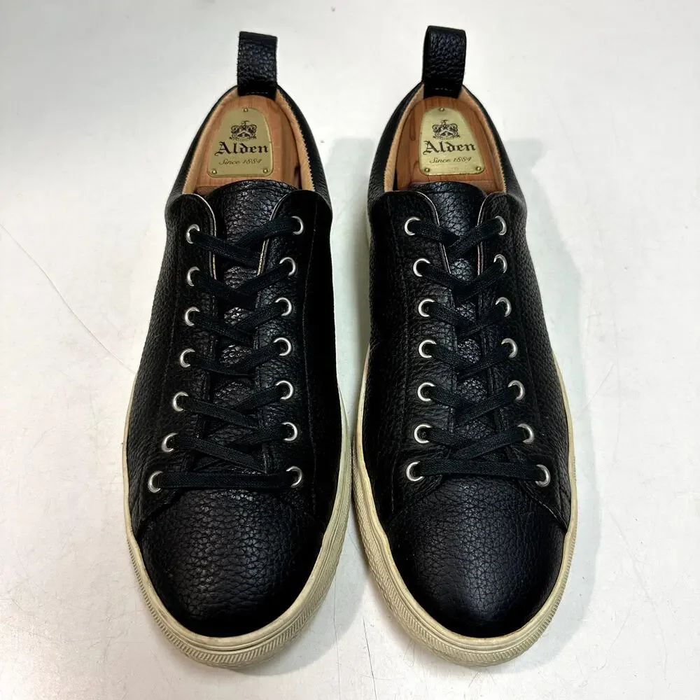 VGUC Buddy Bull Terrier Sneakers Black Leather Made in Japan JPN 26.5 US 8.5 D